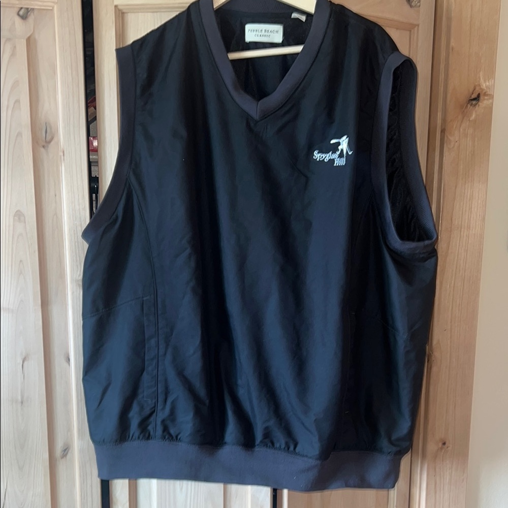 Pebble Beach Black V-Neck Vest Black XXL - Picture 3 of 7
